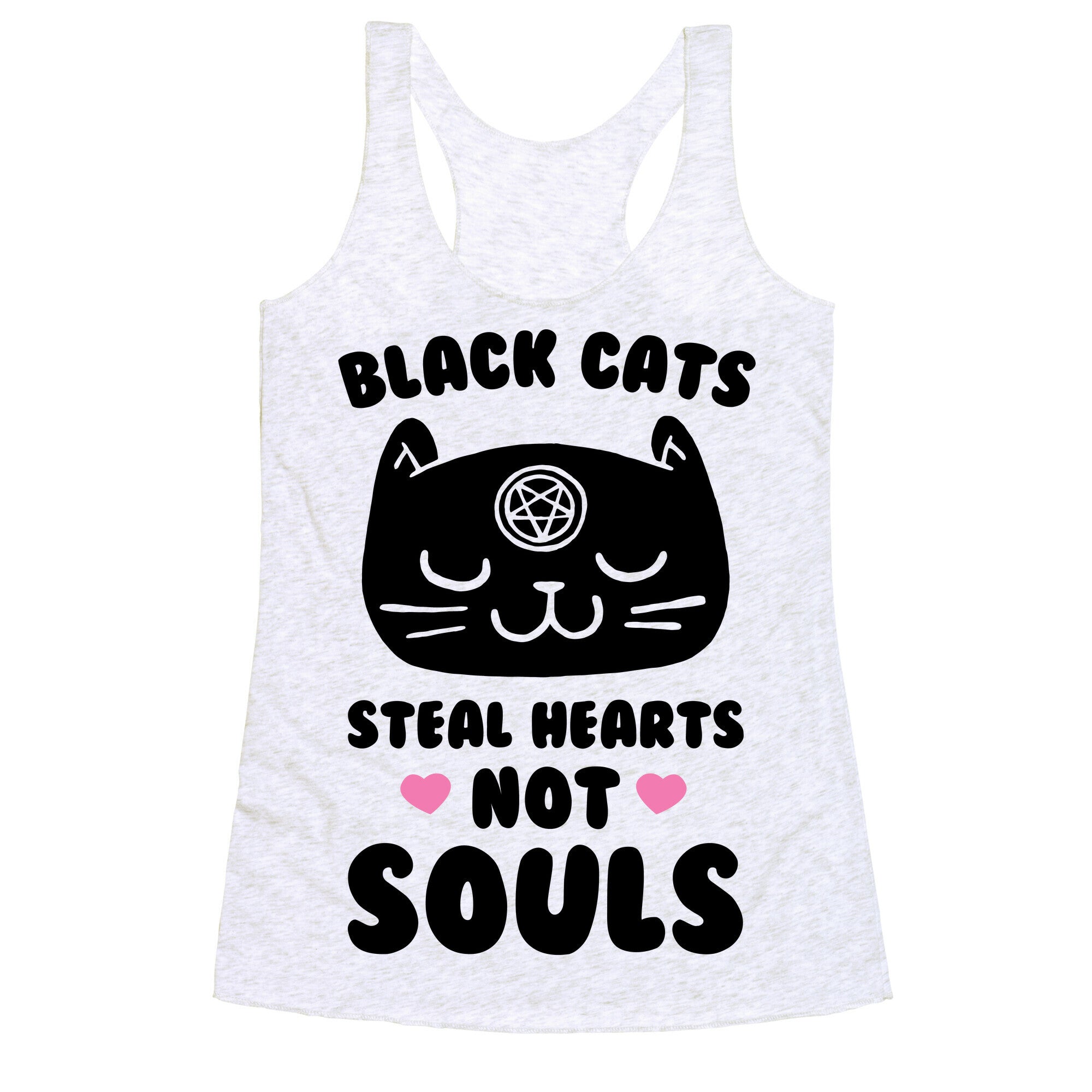 Black Cats Steal Hearts Not Souls Racerback Tank